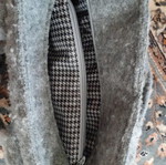 Large wool winter bag like new with black rose embroidery