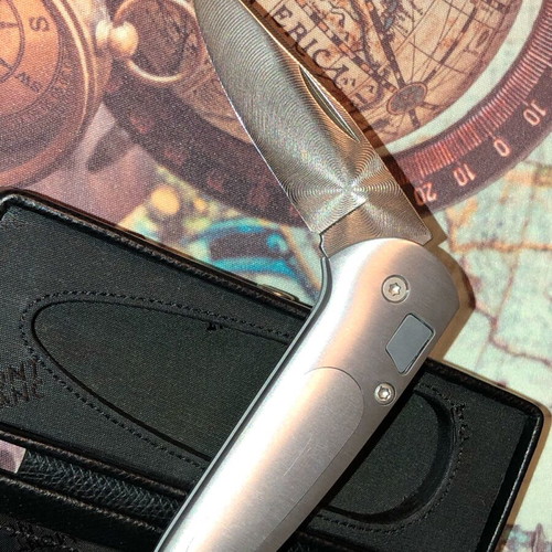 Mont Blanc Top Lock folding knife like new with leather carrying case