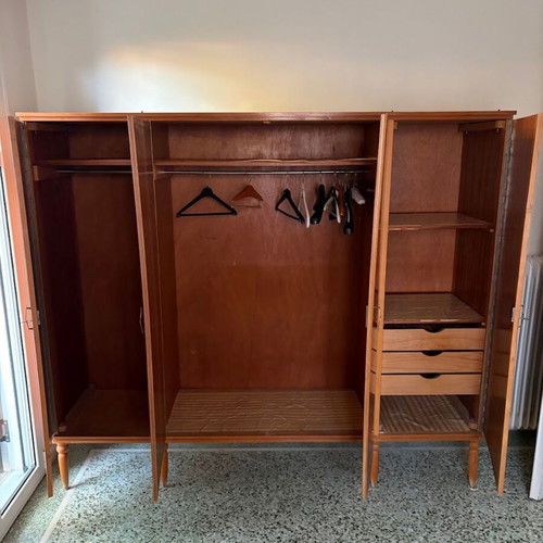 Double Bed Set with Two Nightstands, Wardrobe & Vanity Mirror used