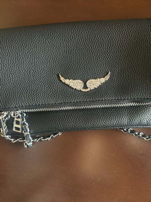 Zadig and Voltaire clutch bag new, large black shoulder bag