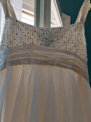 Monsoon dress like new for age 10-11, white and beige
