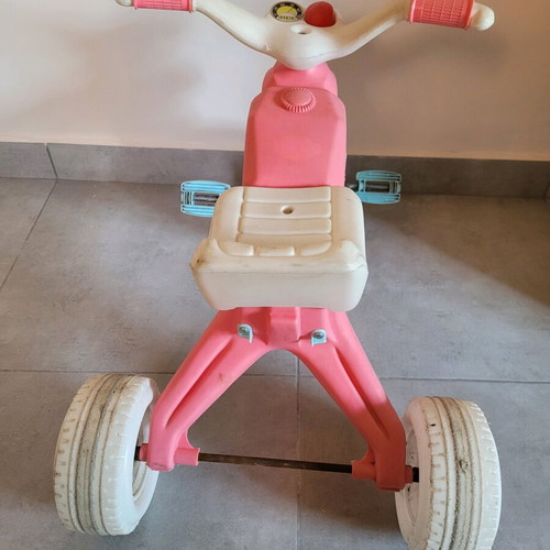 Baby Tricycle used, pink and white for toddlers