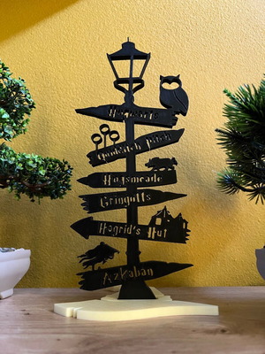 Decorative Harry Potter Direction Sign new, with lantern and directions