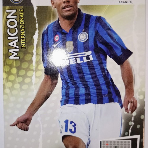 Maicon Inter Milan collectible card used, Panini UEFA Champions League 2011-2012