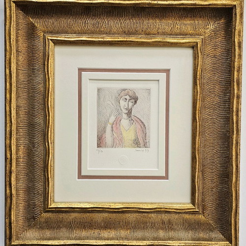 Chalcography by Pavlos Samios used with handmade frame and UV glass