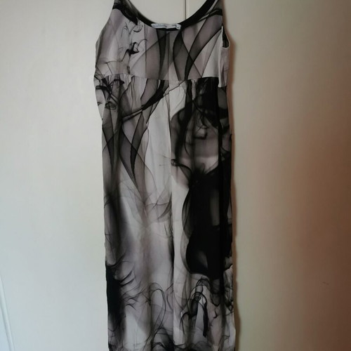 Helmi maxi dress with abstract smoky print, size M, new