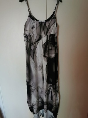 Helmi maxi dress with abstract smoky print, size M, new