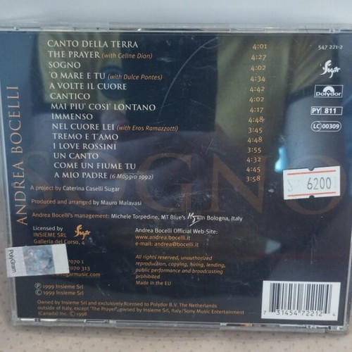 Andrea Bocelli Sogno CD like new, pop