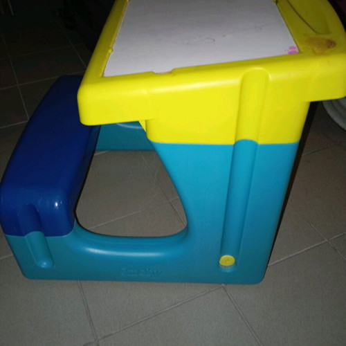 Desk used for child with board and storage space