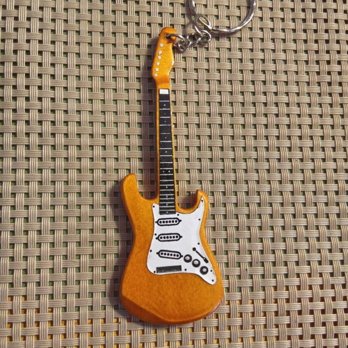 Electric guitar keychain new, orange color