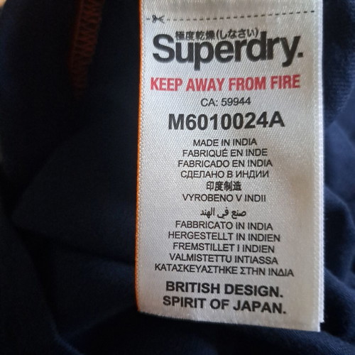 Superdry men's tank top new, dark blue, size S