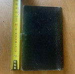 Vintage leather wallet with flap closure, black