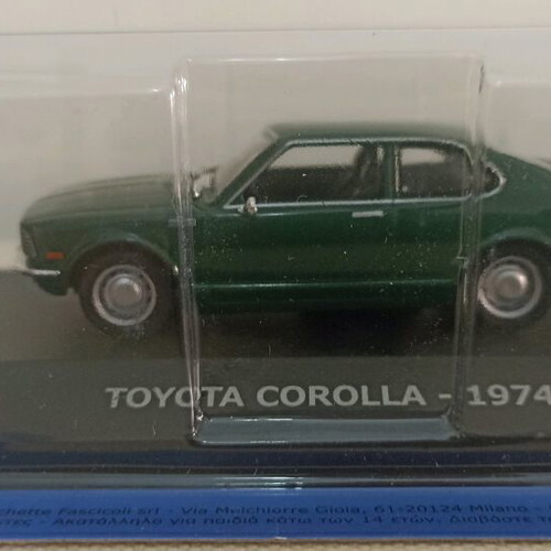 Unforgettable Cars Toyota Corolla 1974 1:43 miniature new