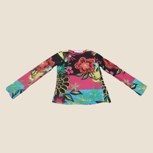 Boho style colorful long sleeve blouse for girls 4-5 years