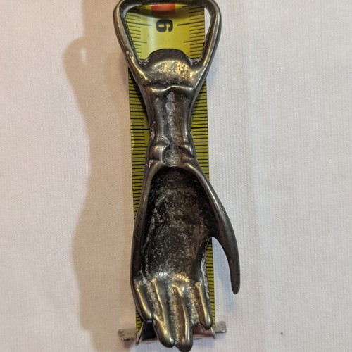 Vintage bronze bottle opener "Hand" 10cm 62g