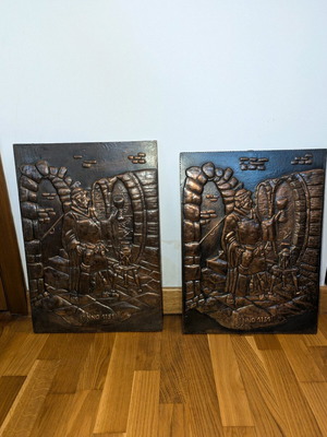 Медна картина употребявана, сцена от средновековието