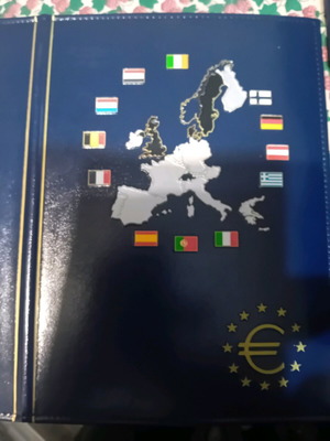 Euro collection album of 12 countries, new, missing Greek coin