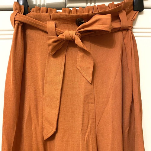 Stradivarius orange-brown fabric pants calf-length, like new, size S