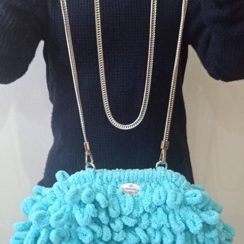 Handmade Puffy Shoulder Bag 20cm with Metal Frame
