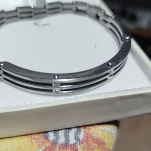Gregio stainless steel men's bracelet new silver