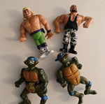 Φιγούρες WWE και Χελωνονιντζάκια μεταχειρισμένες, πακέτο 4, 90s συλλεκτικά