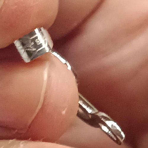 Pendant Monogram S white gold K14 with Zircon, like new