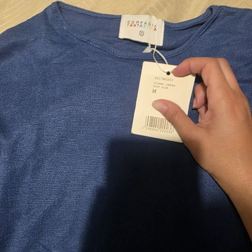 Compania Fantastica knit top with cotton bottom new, blue, size M