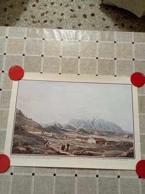 Decorative engraving of Mount Parnassus, new, 50x35 cm