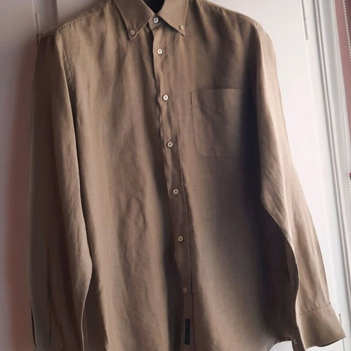 Oxford Company men's long-sleeve linen shirt size L like new