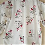  Παιδική βαμβακερή πυτζάμα μπλούζα με αρκουδάκια που κοιμούνται για μωρά έως ενός έτους