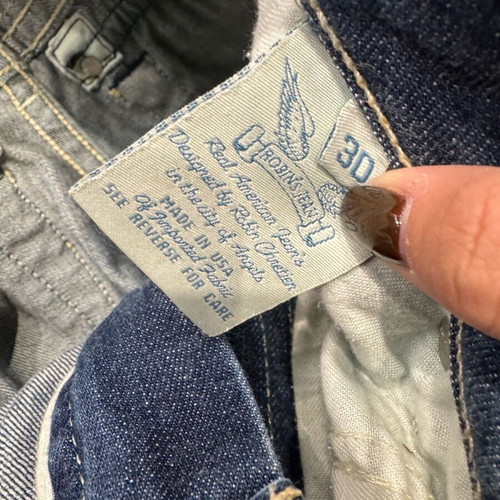 Robin’s Jeans denim pants used, handmade, blue