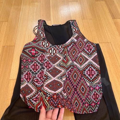Bershka blouse black like new with back opening, size S
