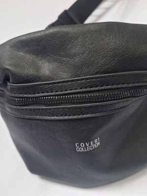 Coveri Collection black eco leather waist bag
