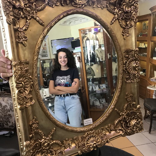 Carved handmade mirror new 80x68cm unique