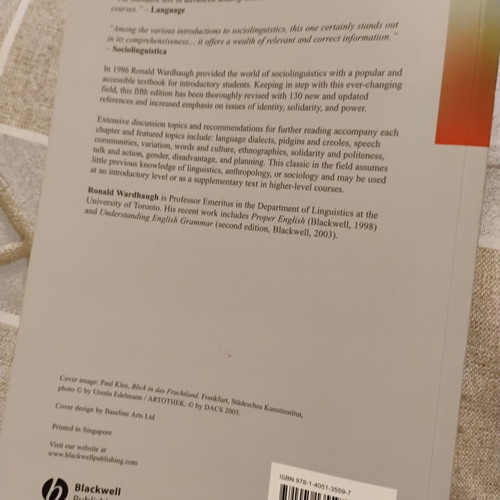 An Introduction to Sociolinguistics book