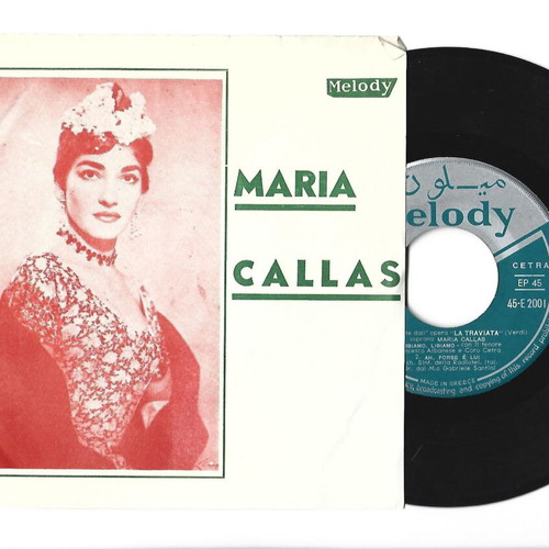 Maria Callas vinyl record used, rare collectible with Melody cover