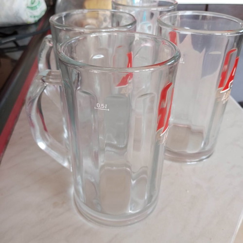 Large beer glasses like new, set of 4, with handle 0.5 liters