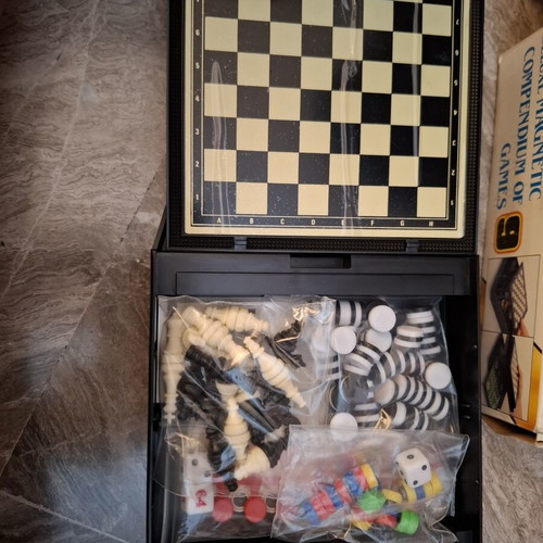 Deluxe Magnetic Compendium of 9 Board Games, vintage travel set