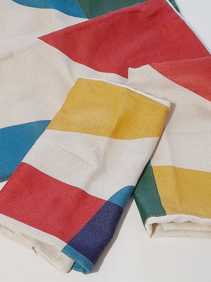 Color Block Set of 4 Sofa Pillow Covers like new, linen canvas