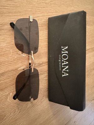 Sunglasses used with gold details, black