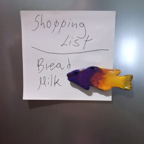 Handmade fish magnets new, set of 7 pieces