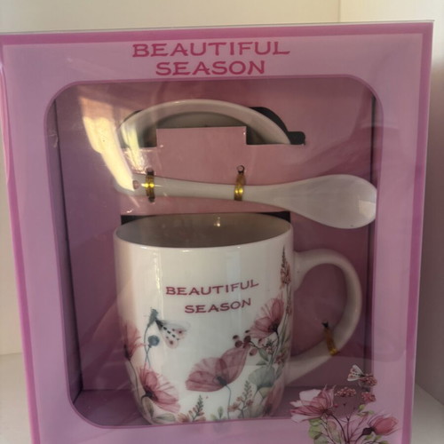 Cup with saucer and spoon new