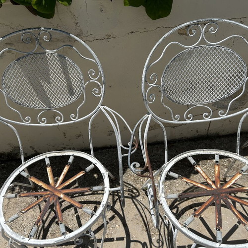 Fer Forge Outdoor Dining Set used, includes cushions