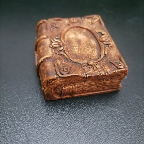 Handmade plaster sculpture book new in brown shade