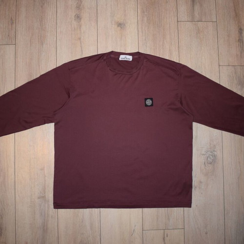 Stone Island long-sleeved patch T-shirt size 3XL used, red