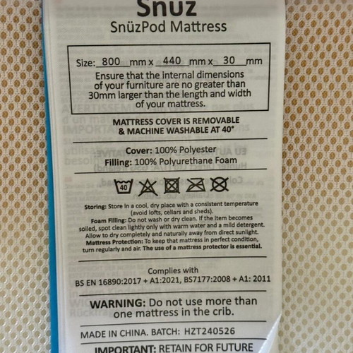 Snuz Βρεφικό Λίκνο SnuzPod Studio Paris White σαν καινούργιο