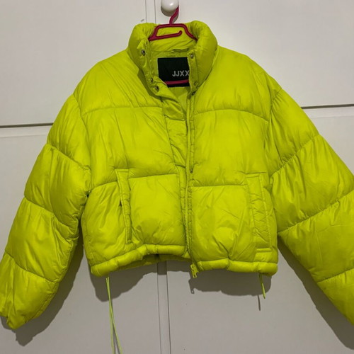 JJXX puffer jacket lime, new, mid-length to cropped