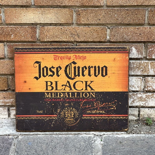 Jose Cuervo Black Medallion wooden decorative sign used