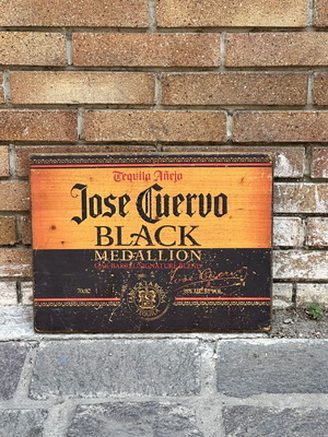 Jose Cuervo Black Medallion wooden decorative sign used
