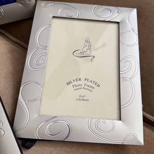 Photo frames used, matte silver plated, set of 3